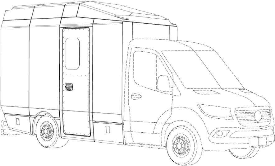 Medium wheelbase inspection vehicle